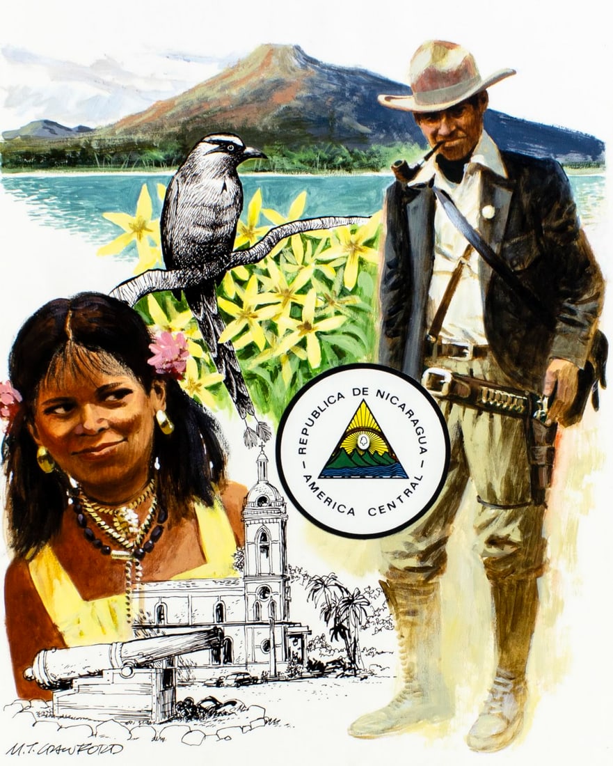 Mel Crawford (CT,Canada,1925-2015) mixed media painting (1 of 13)