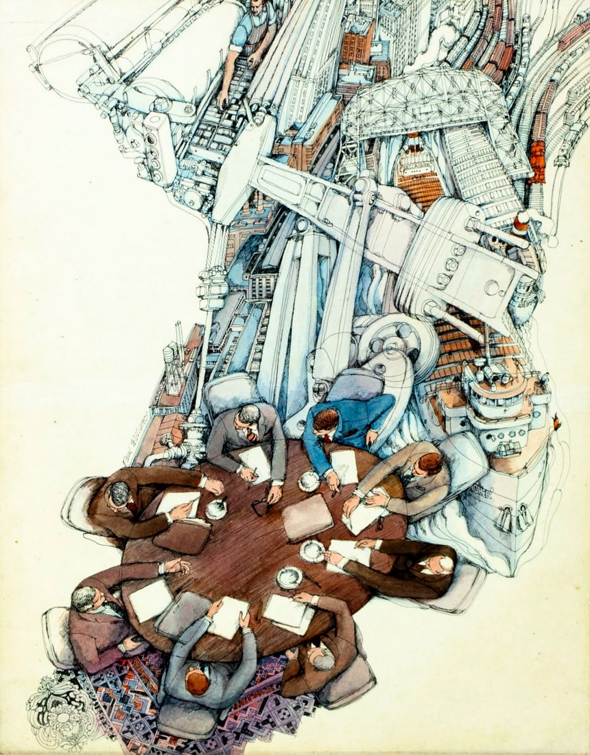 Paul Williams (US,20C) watercolor painting (1 of 12)