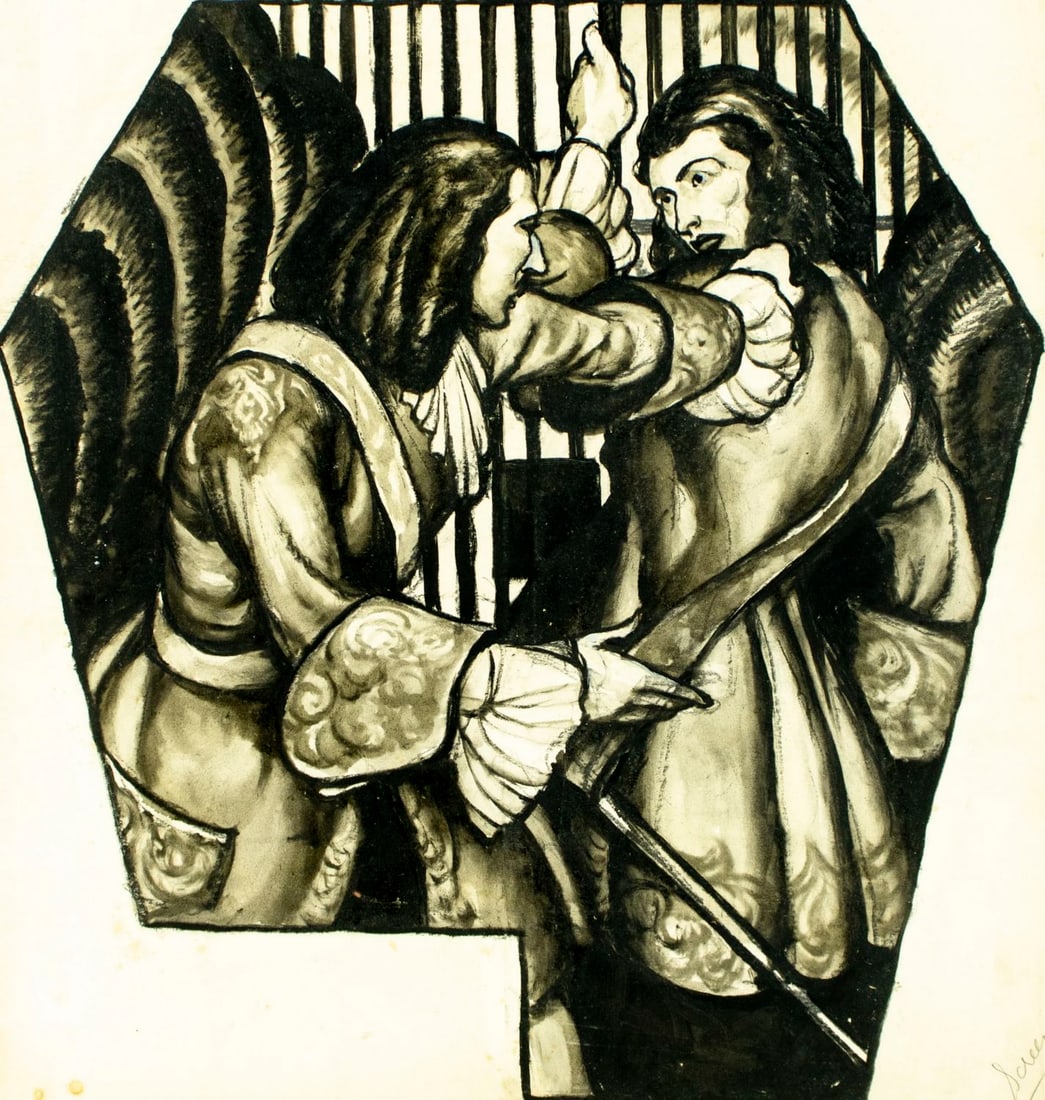 Frank Street (NY,KS,MO,1893-1944) ink wash painting antique (1 of 12)