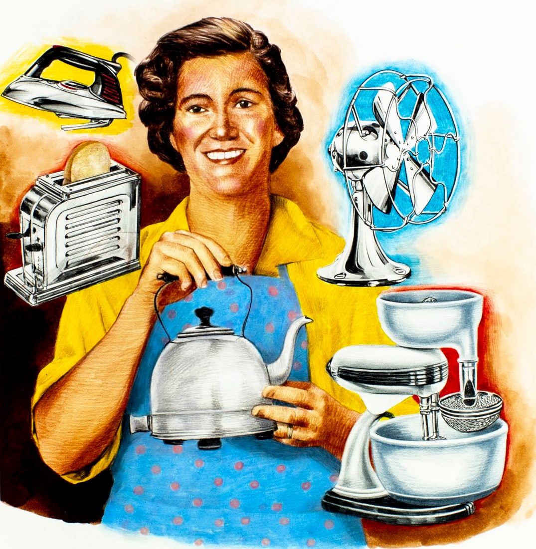 Paul Calle (CT,NY,1928-2010) colored pencil painting (1 of 13)