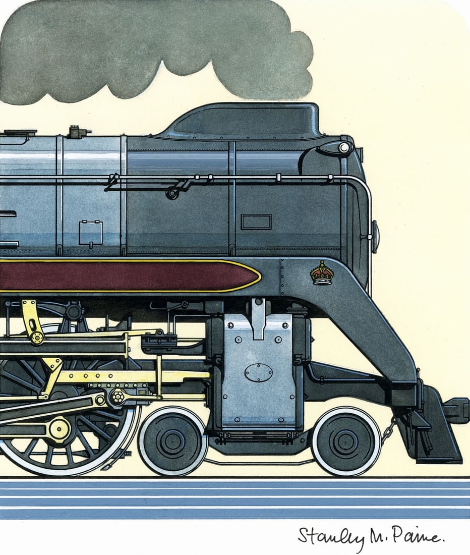 Stanley Paine (UK,1934-?) gouache painting (1 of 14)