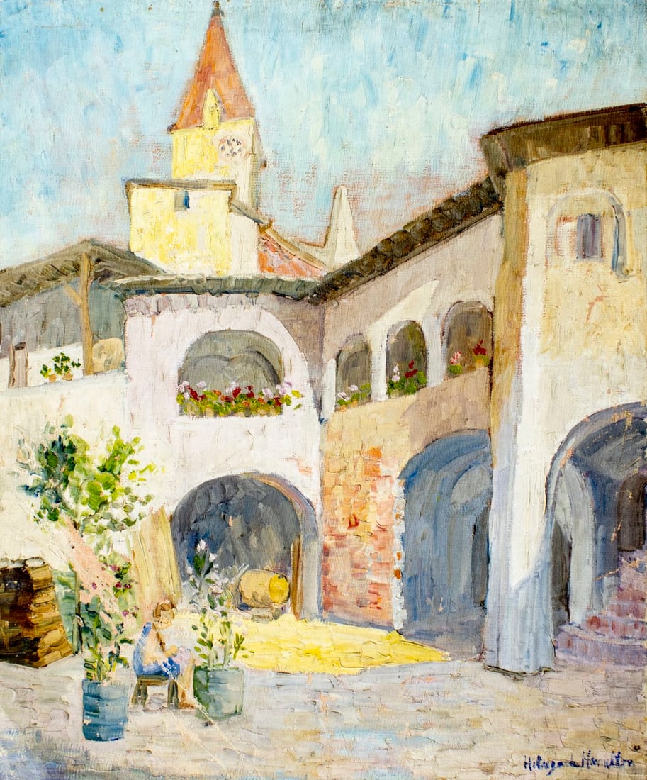 Hildegarde Hamilton (FL,VA,1898-1970) oil painting (1 of 13)