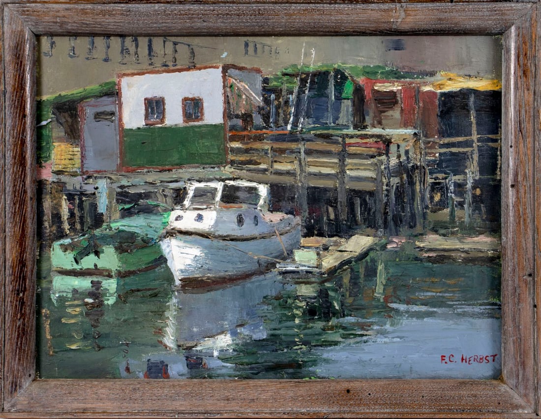 Frank Herbst (PA,IL,Egypt,1912-1970) oil painting - 3