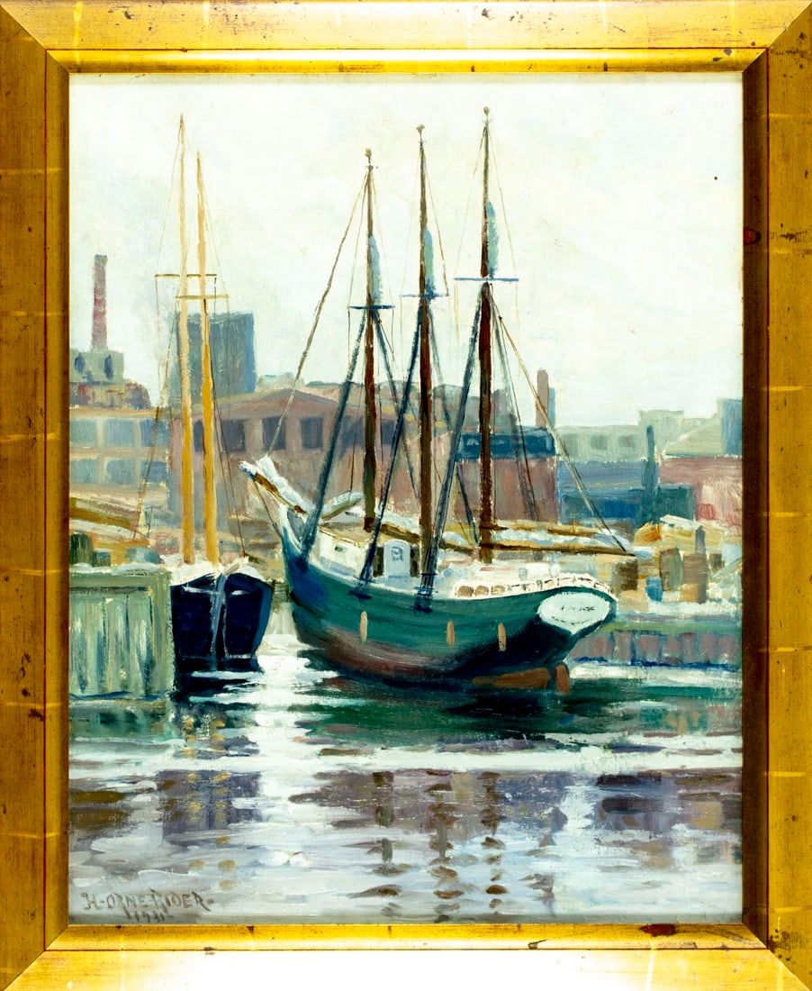 Henry Rider (MA,1860-1943) oil painting antique - 3