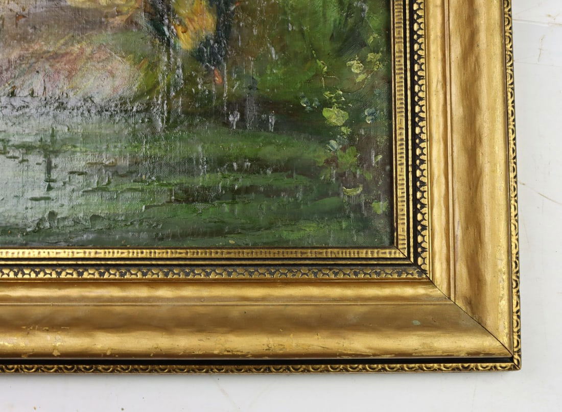 Antique 19C European oil painting - 11