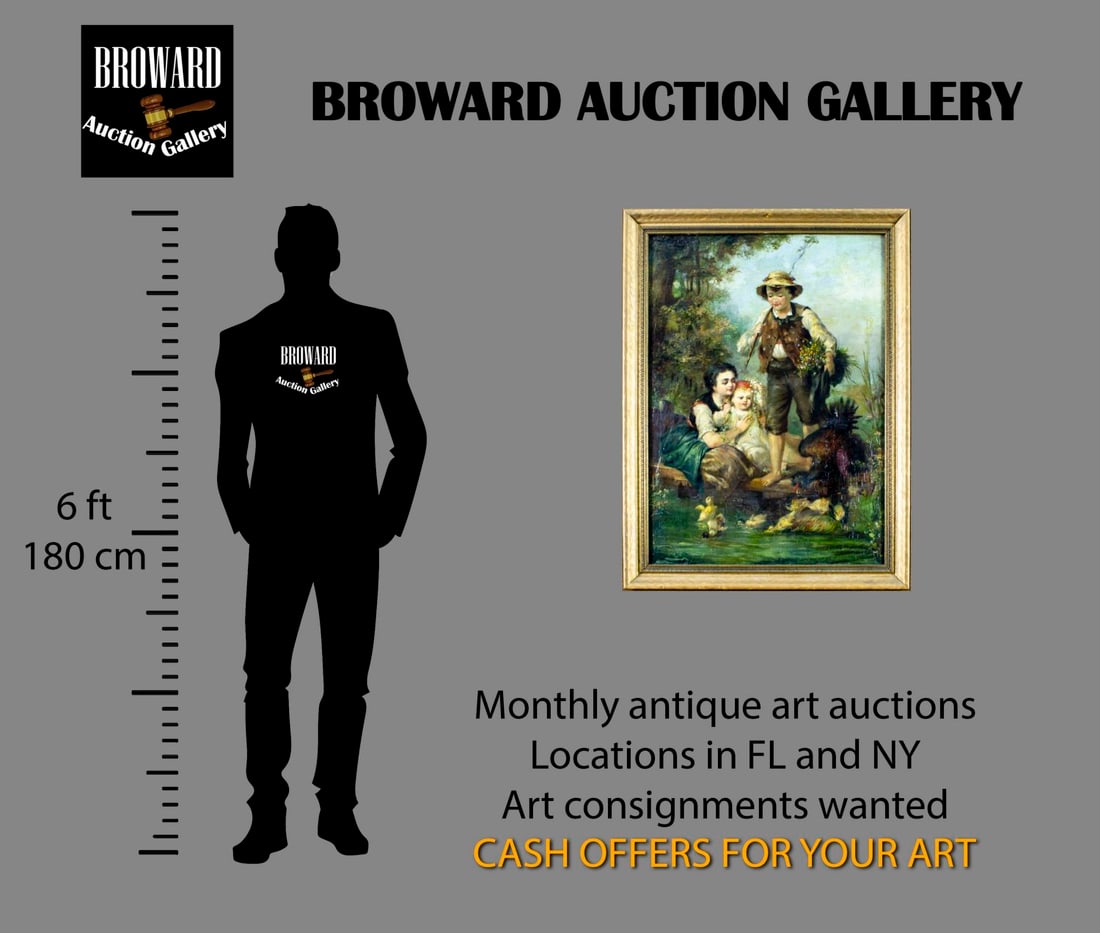 Antique 19C European oil painting - 2