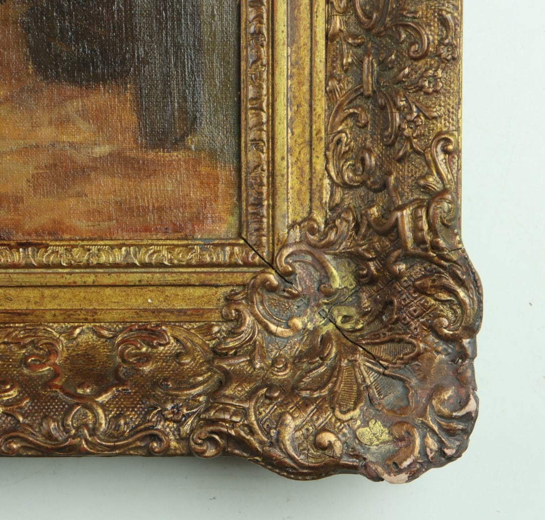 Antique early 20C European oil painting - 10