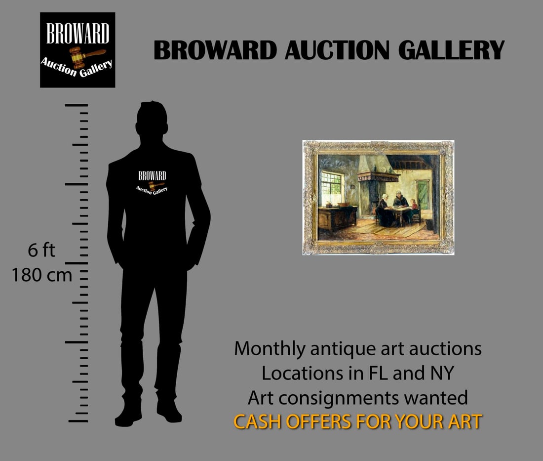 Antique early 20C European oil painting - 2