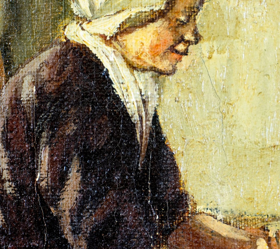 Antique early 20C European oil painting - 7