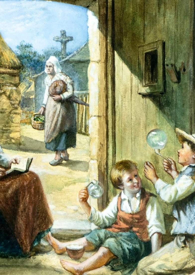 John D Michie (UK,1828-1893) watercolor painting antique - 5