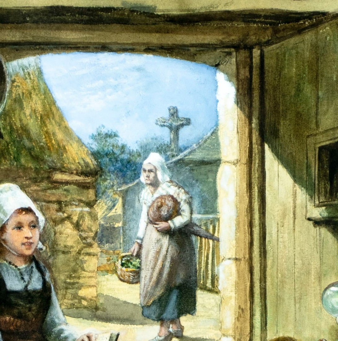 John D Michie (UK,1828-1893) watercolor painting antique - 6