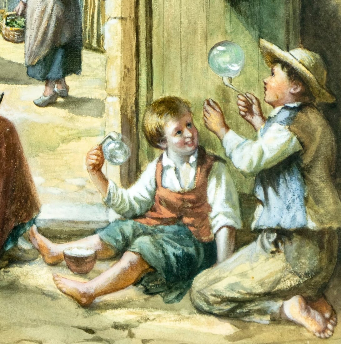 John D Michie (UK,1828-1893) watercolor painting antique - 7