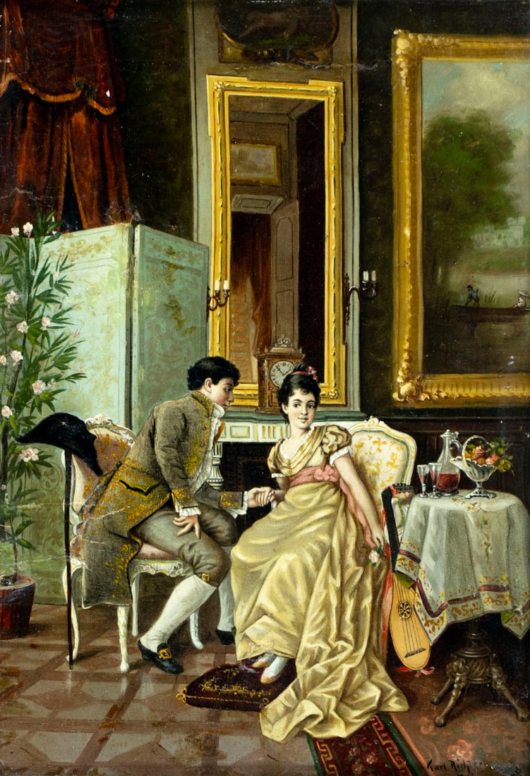 AFTER Gustav Karl Richter (German,1823-1884) oil painting antique (1 of 12)