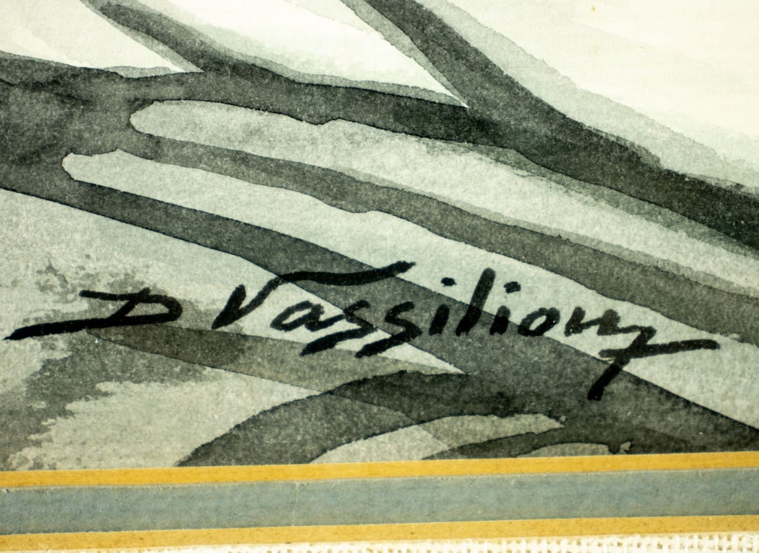 Demetrios Vassiliou (Greek,1920-1997) watercolor painting - 4