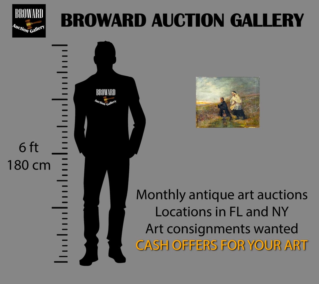 Antique early 20C American oil painting signed - 2