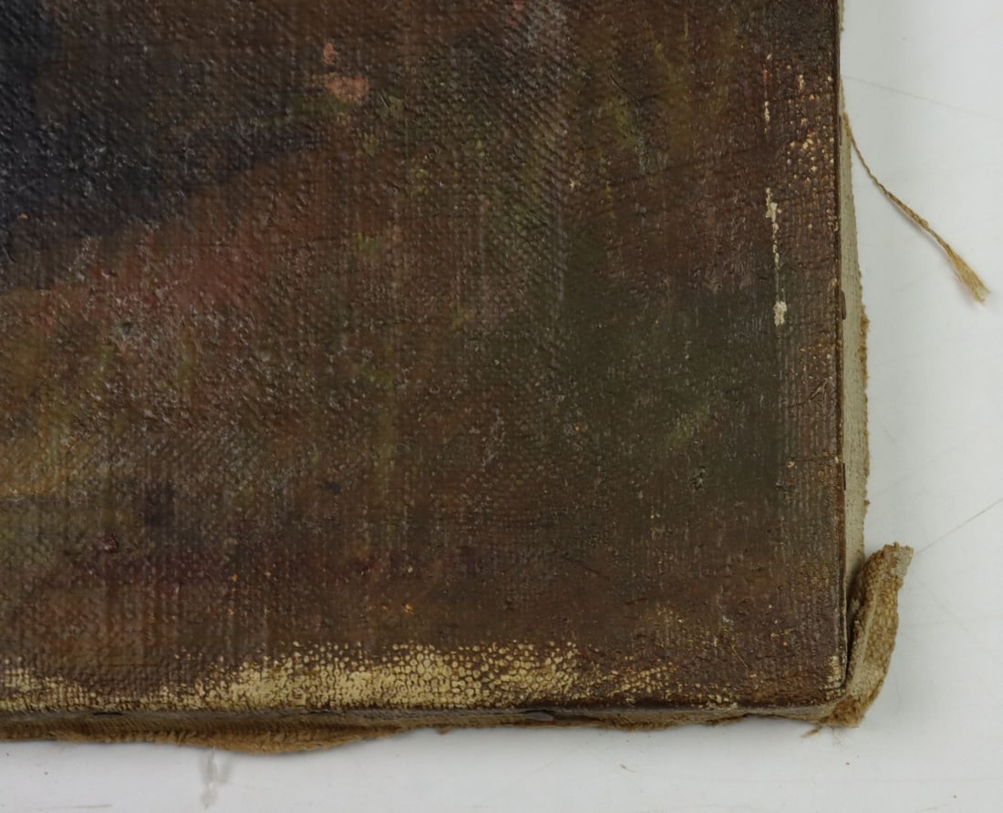 Antique early 20C American oil painting signed - 8