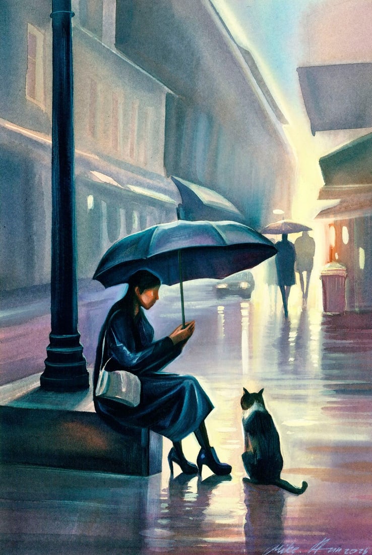 Mikhaylo Dmytriv (Ukraine,b 1997) watercolor painting (1 of 12)