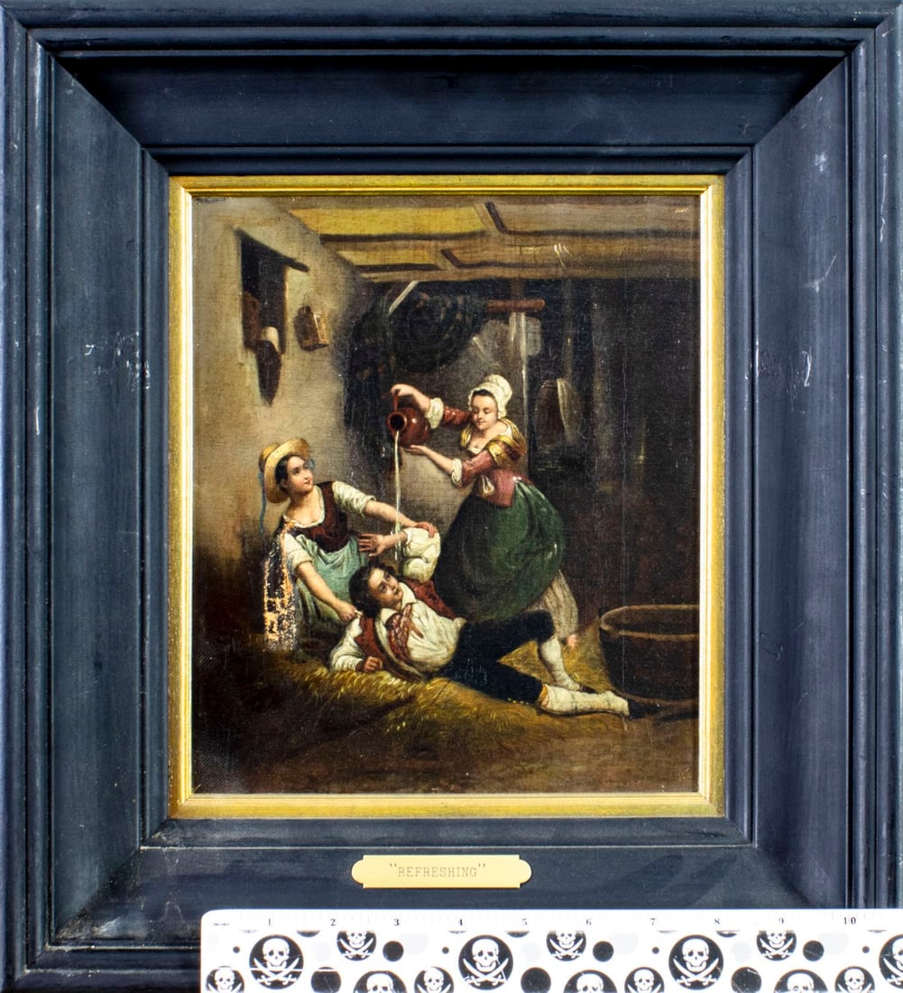 Antique early 20C European oil painting - 2