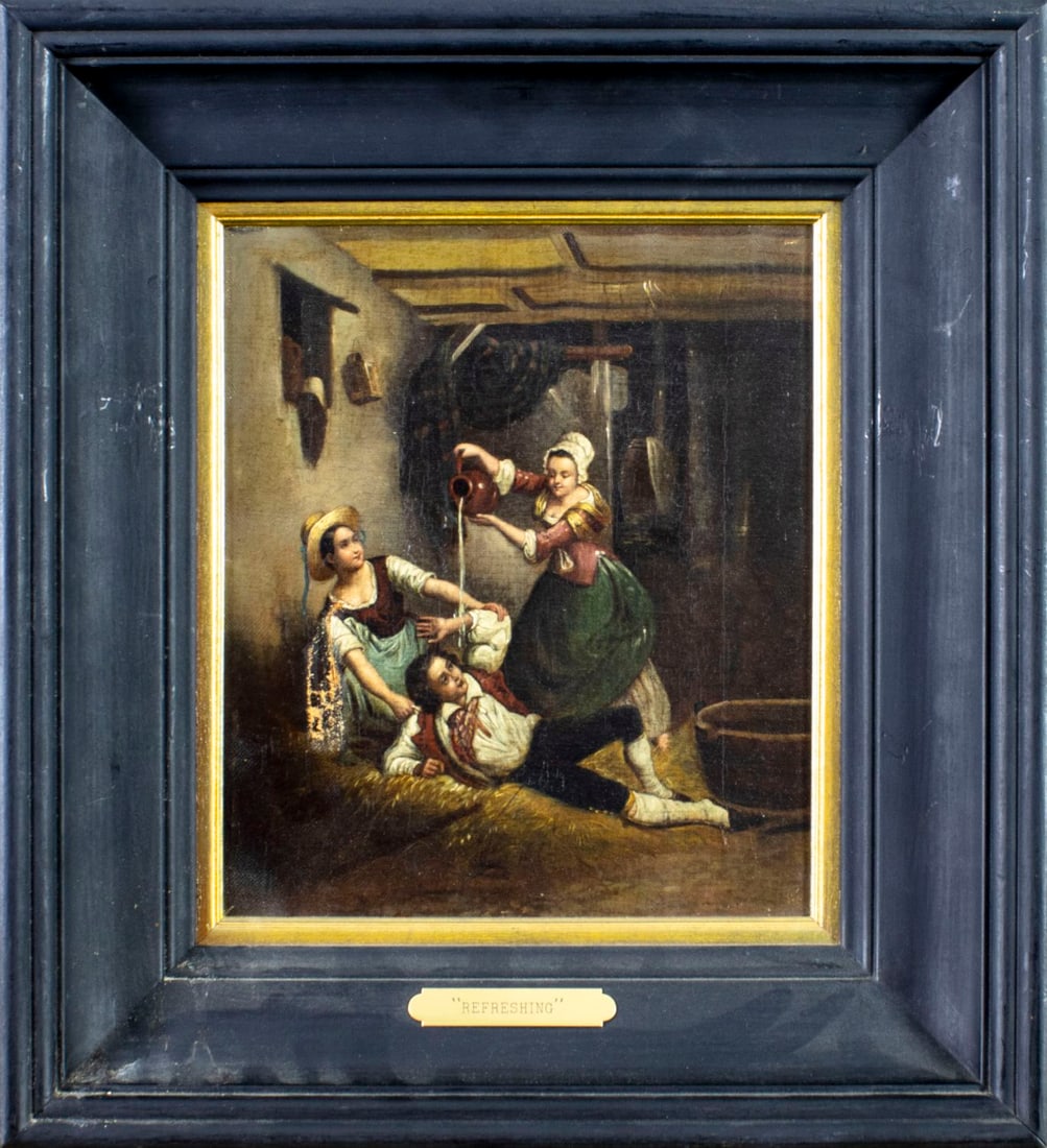 Antique early 20C European oil painting - 3