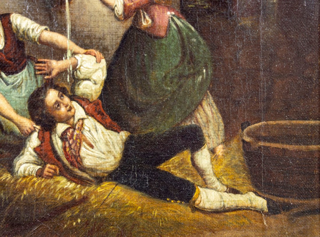 Antique early 20C European oil painting - 6