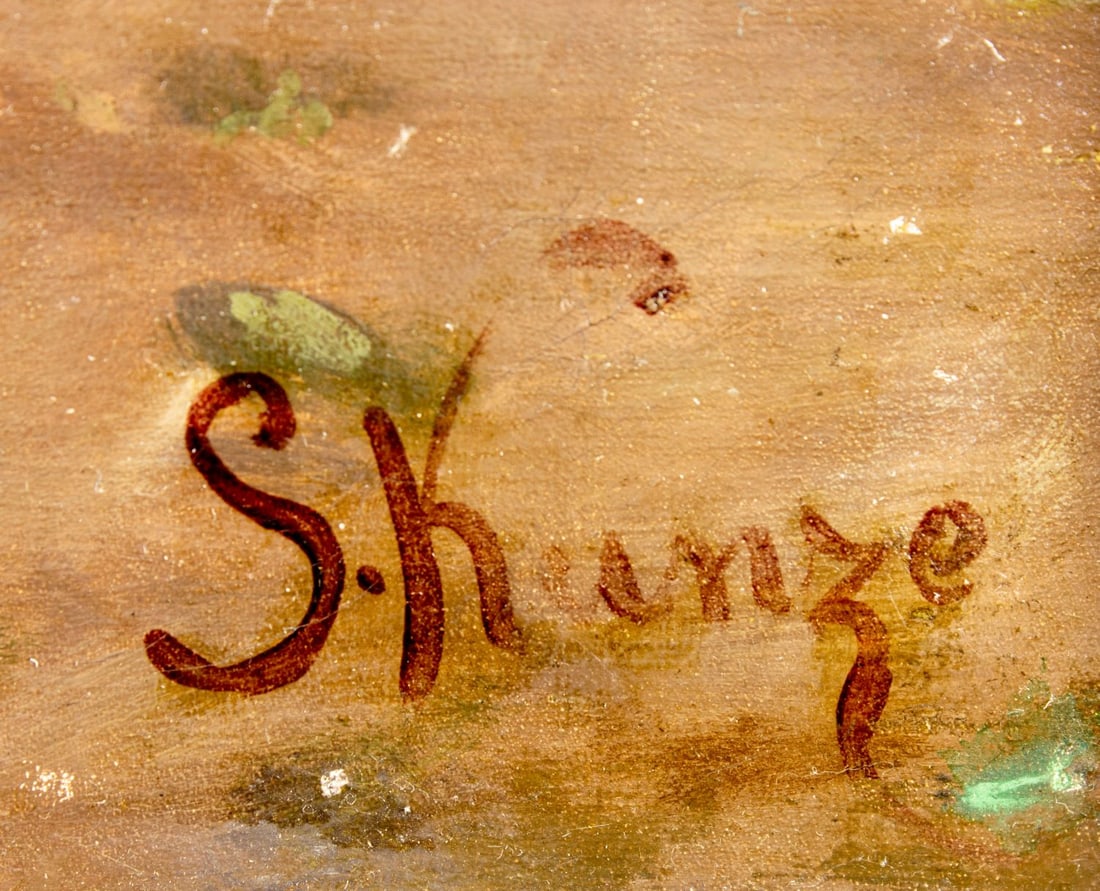S Kunze (German,19C) oil painting antique - 4