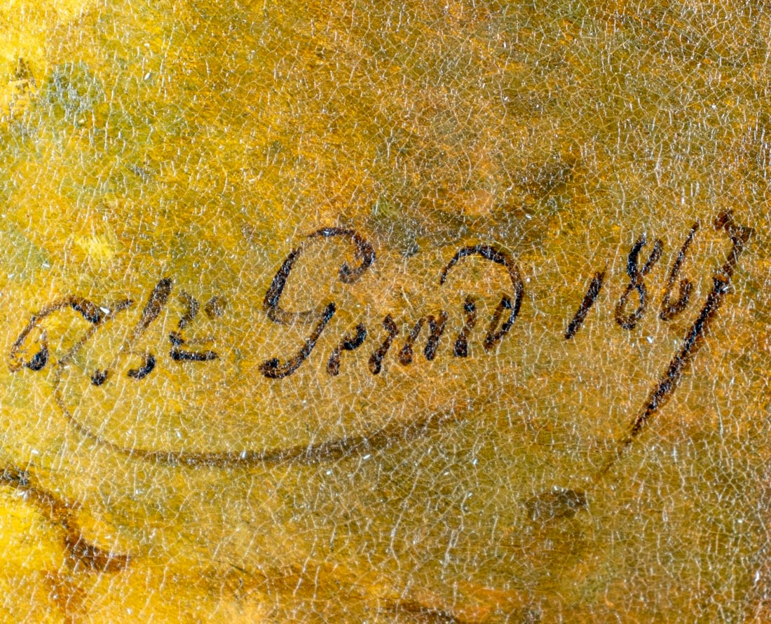 Theodore Gerard (Belgium,France,1829-1895) oil painting antique - 4