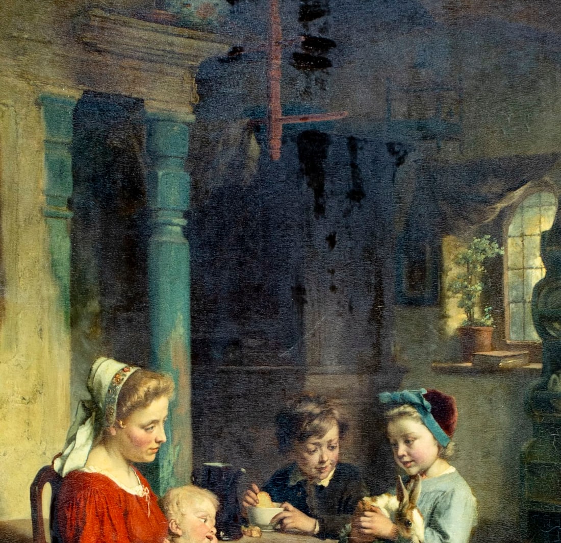 Theodore Gerard (Belgium,France,1829-1895) oil painting antique - 6