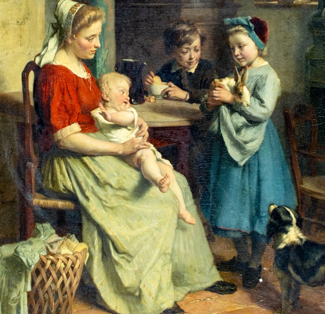 Theodore Gerard (Belgium,France,1829-1895) oil painting antique - 7