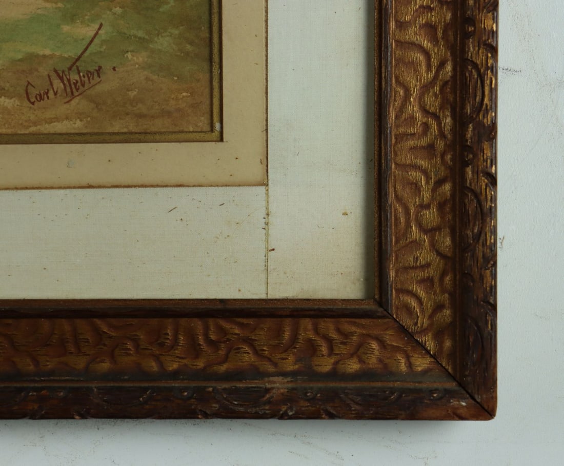 Carl Weber (PA,German,1850-1921) watercolor painting antique - 10