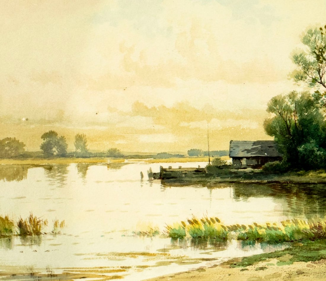 Carl Weber (PA,German,1850-1921) watercolor painting antique - 6