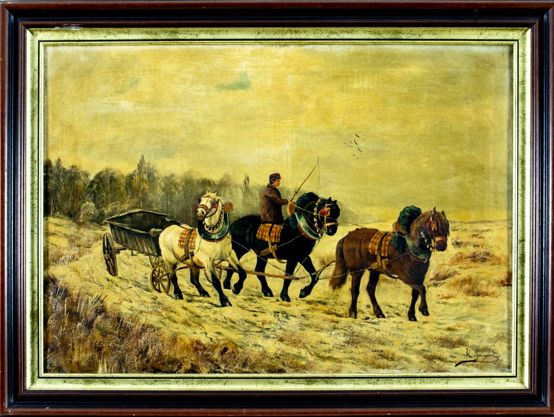 R Goumois (France,early 20C) oil painting antique - 3