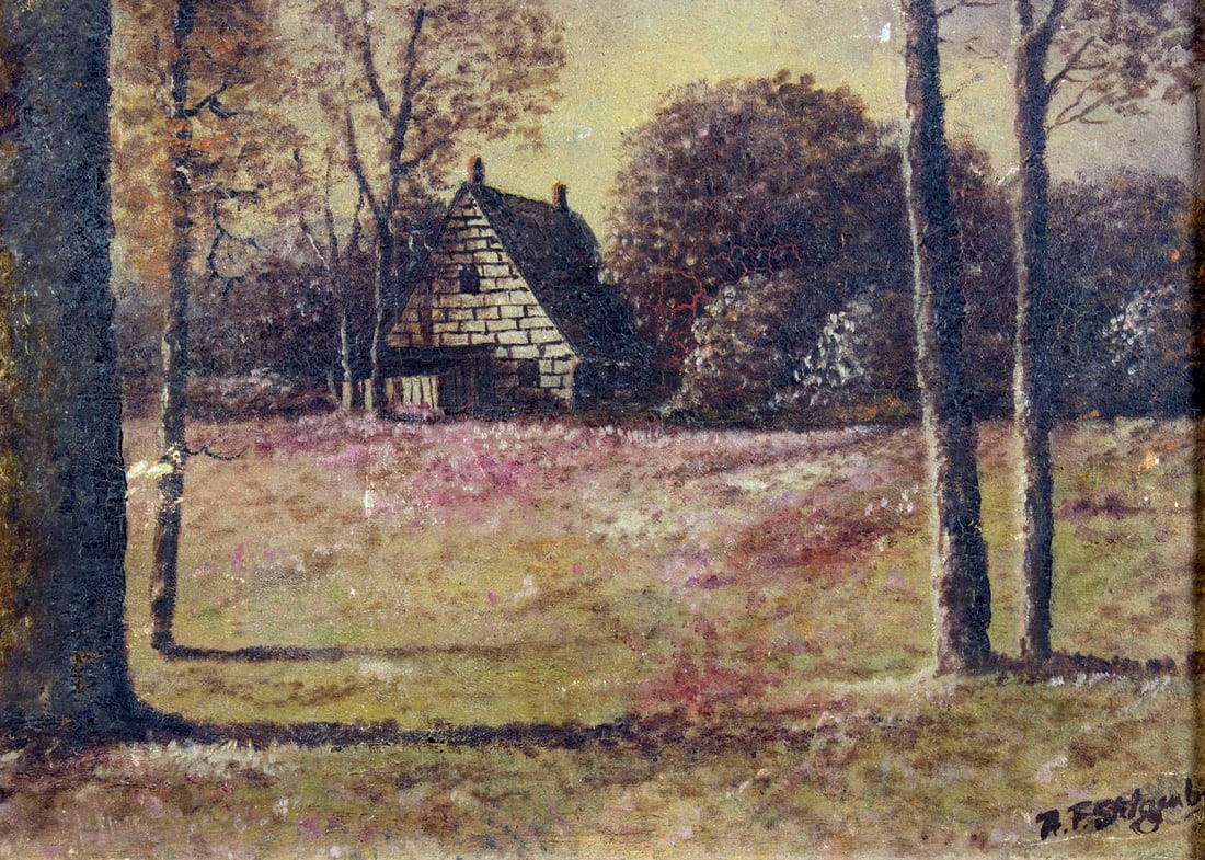 Antique 19C American oil painting - 5