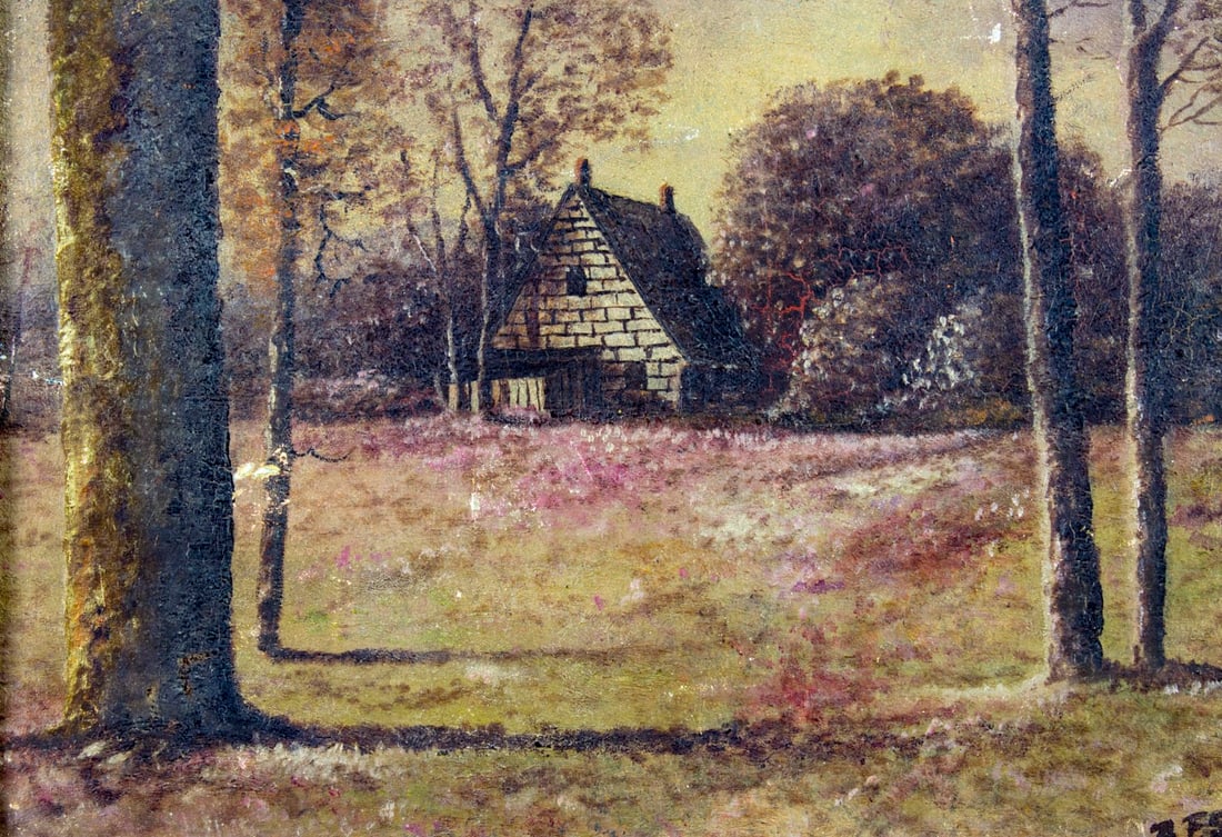 Antique 19C American oil painting - 6