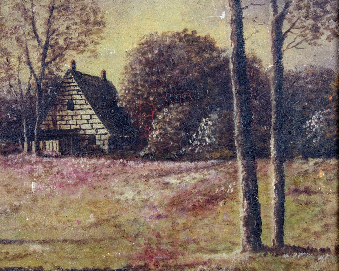 Antique 19C American oil painting - 7