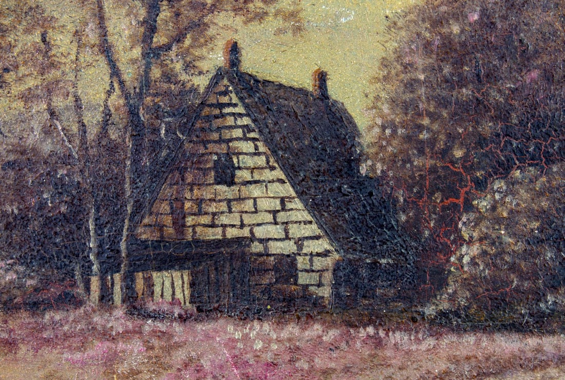 Antique 19C American oil painting - 8