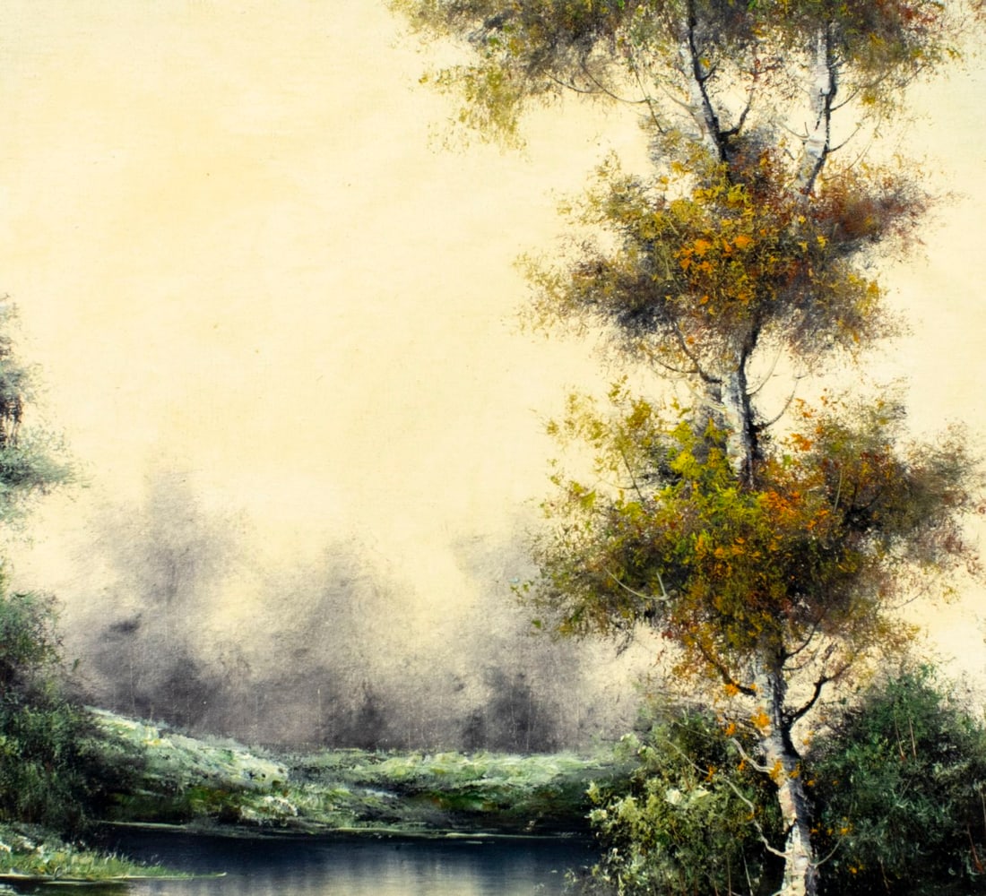 Vintage 20C European oil painting signed - 5