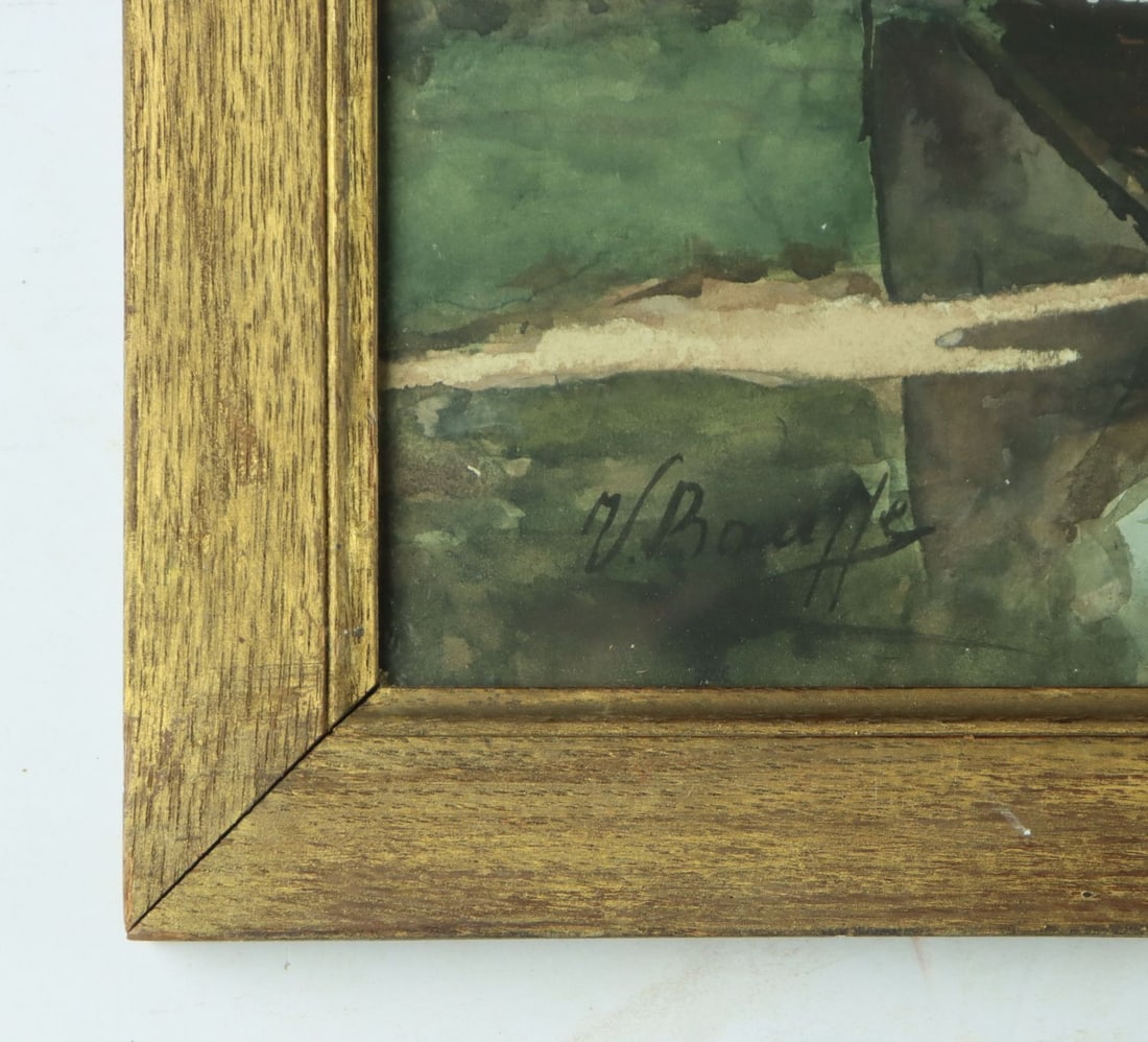 Victor Bauffe (Dutch,1849-1921) watercolor painting antique - 10
