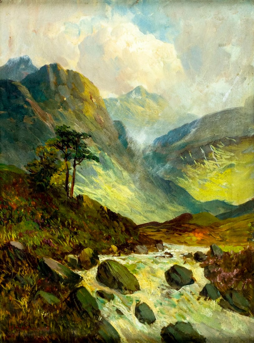 H Stewart (UK,early 20C) oil painting antique (1 of 15)