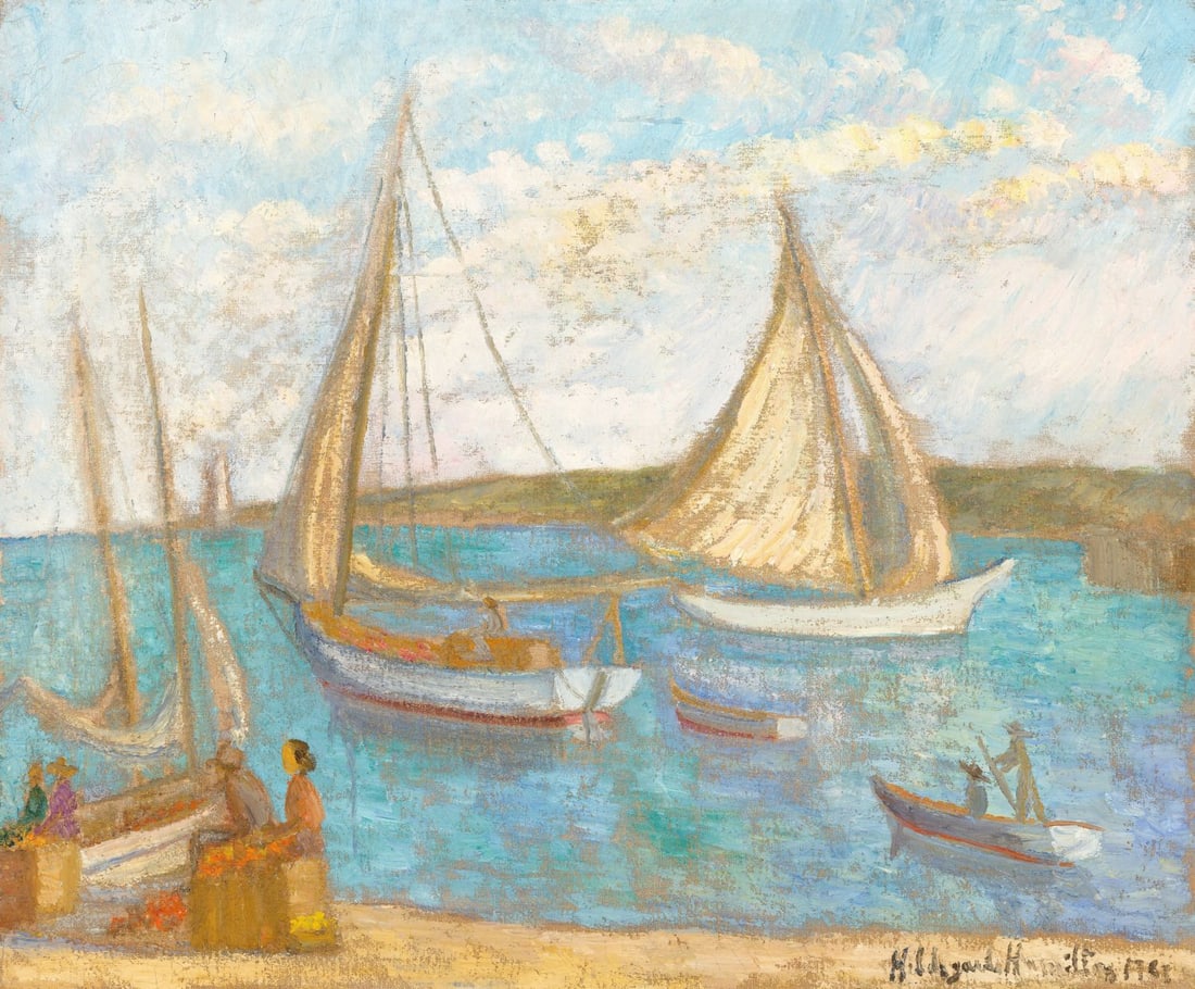 Hildegarde Hamilton (FL,VA,1898-1970) oil painting (1 of 11)