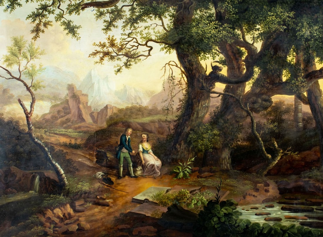 Antique early 20C European oil painting - 4