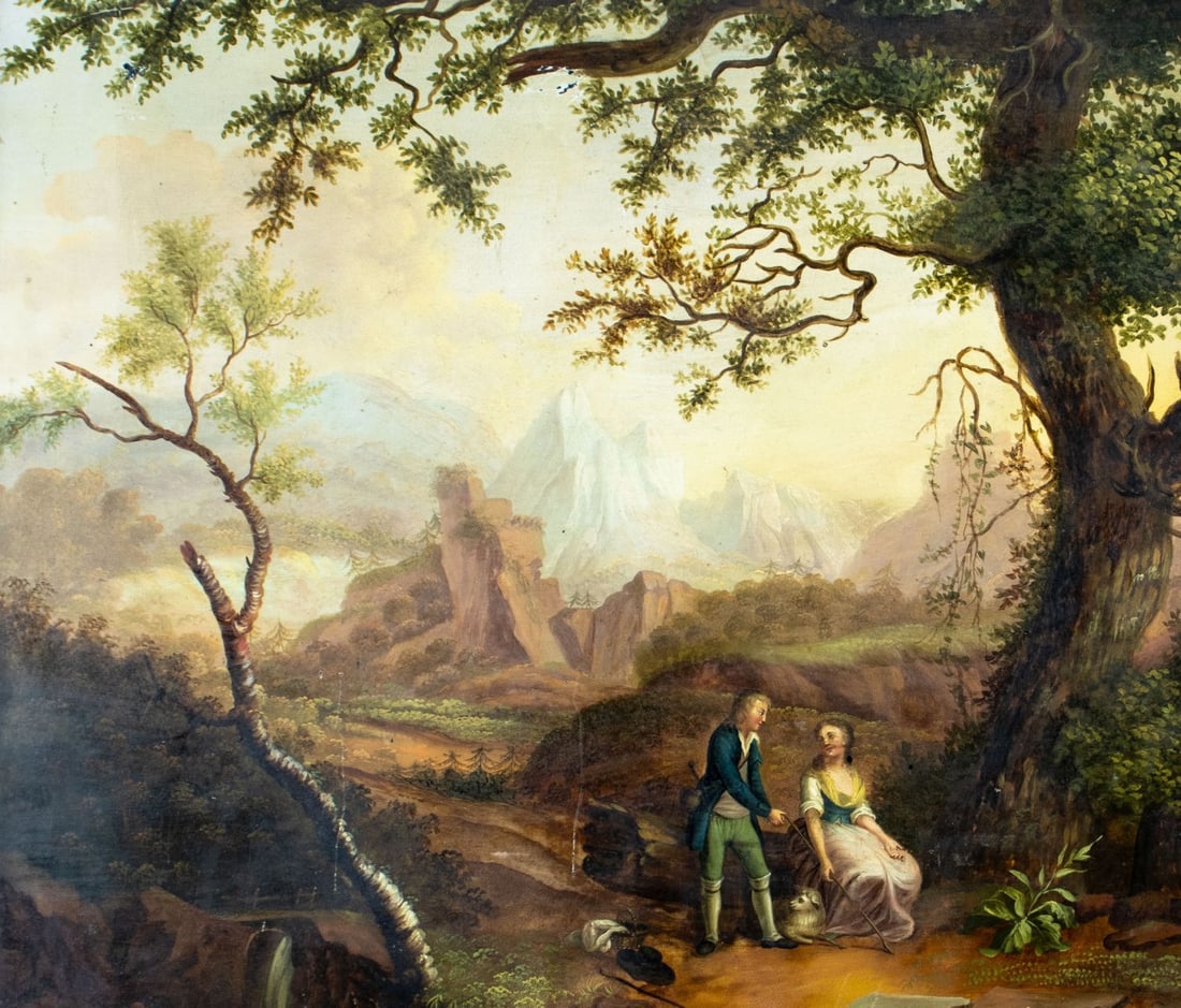 Antique early 20C European oil painting - 5