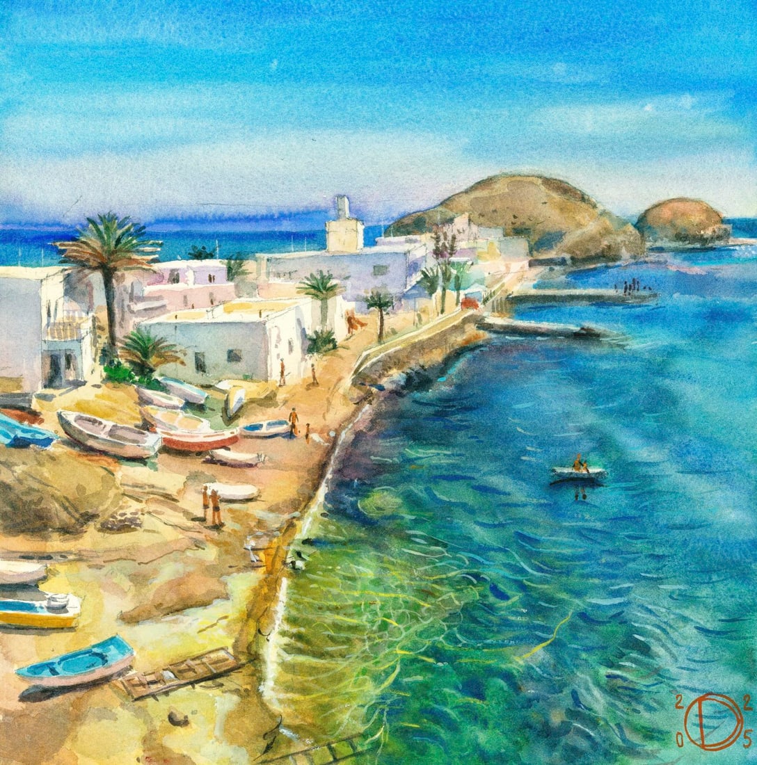 Olena Didenko (Ukraine,20/21C) watercolor painting (1 of 12)