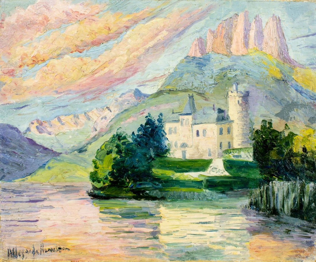 Hildegarde Hamilton (FL,VA,1898-1970) oil painting (1 of 12)