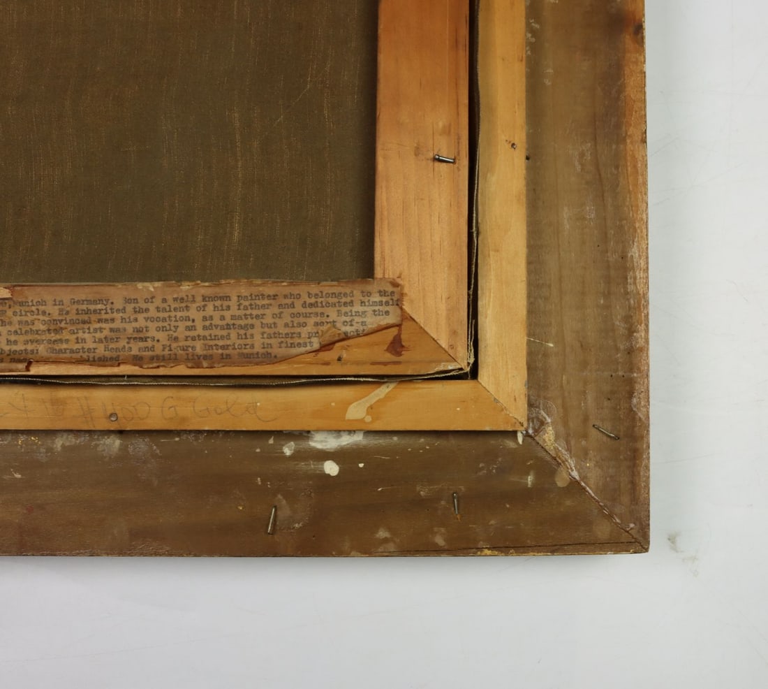 Vintage 20C German oil painting signed - 11