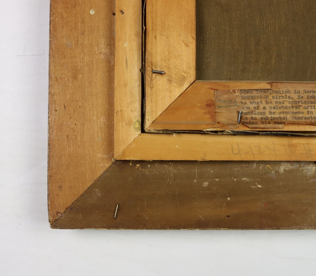 Vintage 20C German oil painting signed - 12