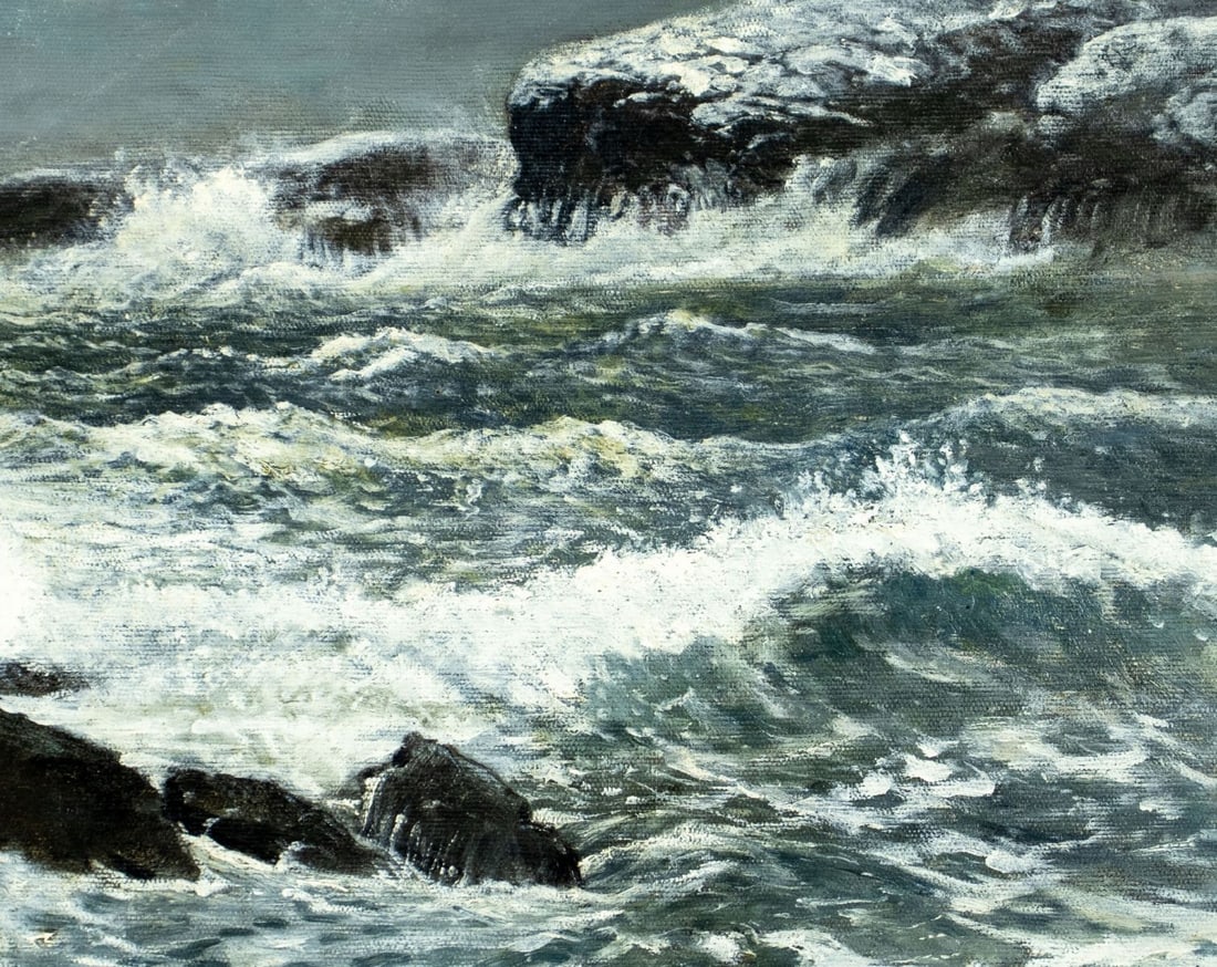 Vintage mid 20C American oil painting - 4