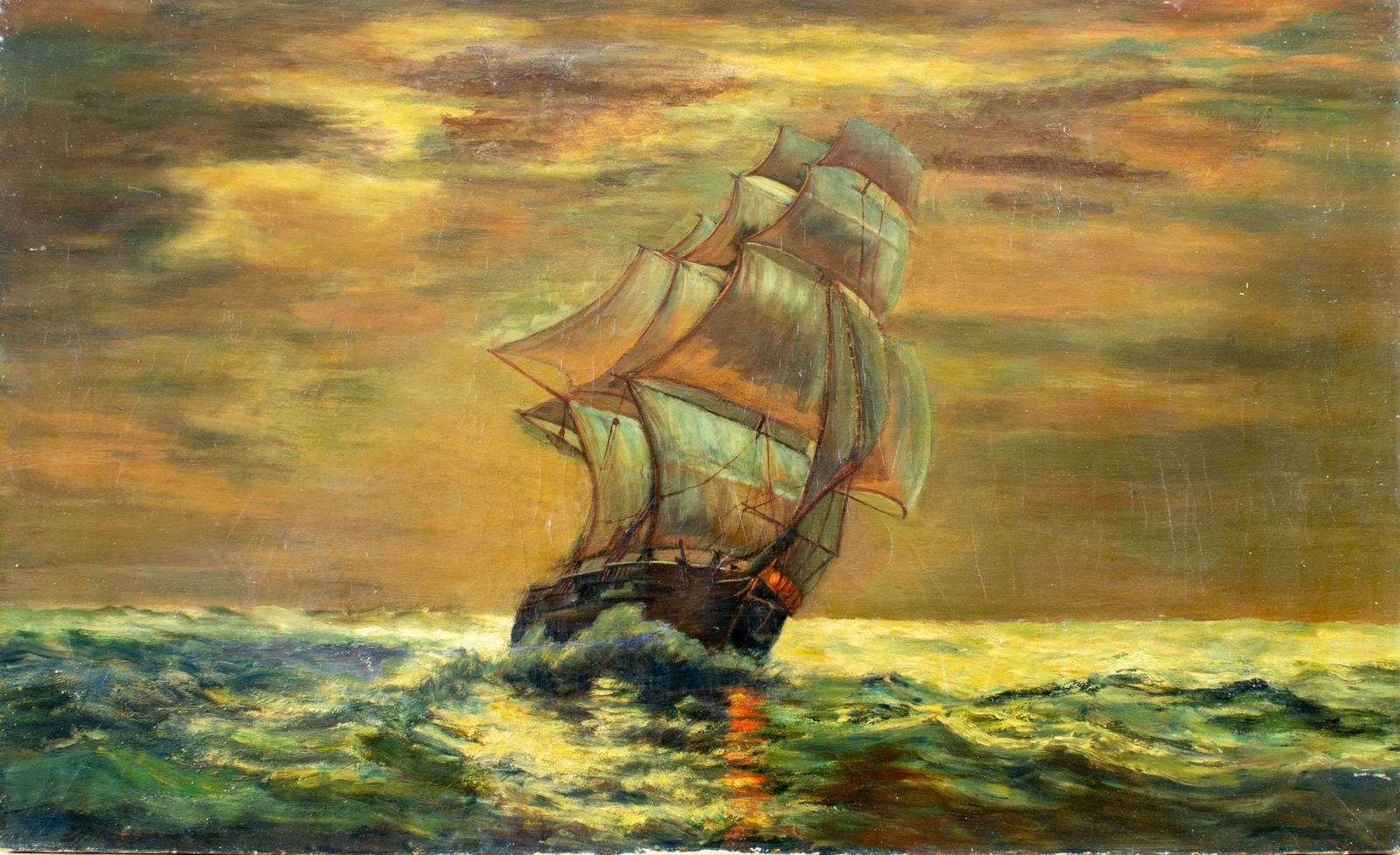 Antique 19C American oil painting - 3