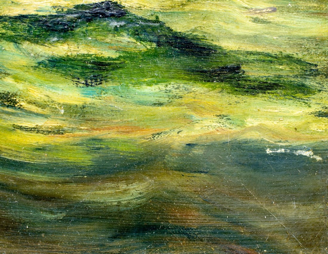 Antique 19C American oil painting - 9