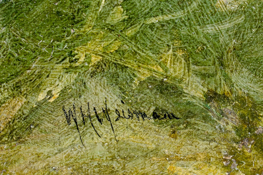 William Weisman (MA,PA,NH,1840-1922) oil painting antique - 3