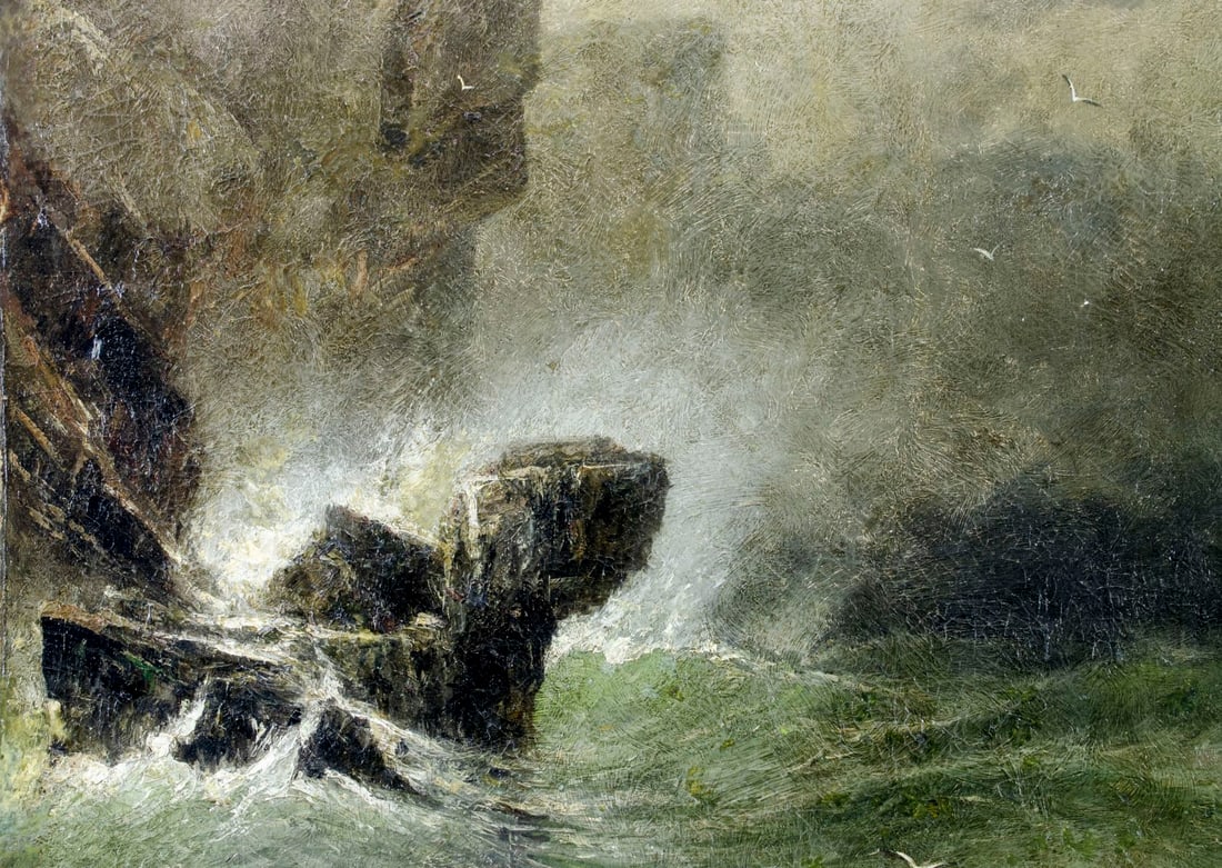 William Weisman (MA,PA,NH,1840-1922) oil painting antique - 4